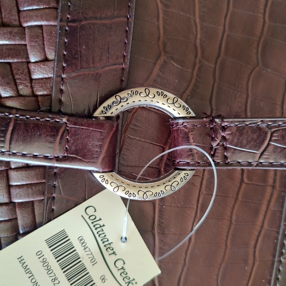 Coldwater Creek Brown Faux Leather Computer Laptop Briefcase Bag NWT! - Picture 5 of 16